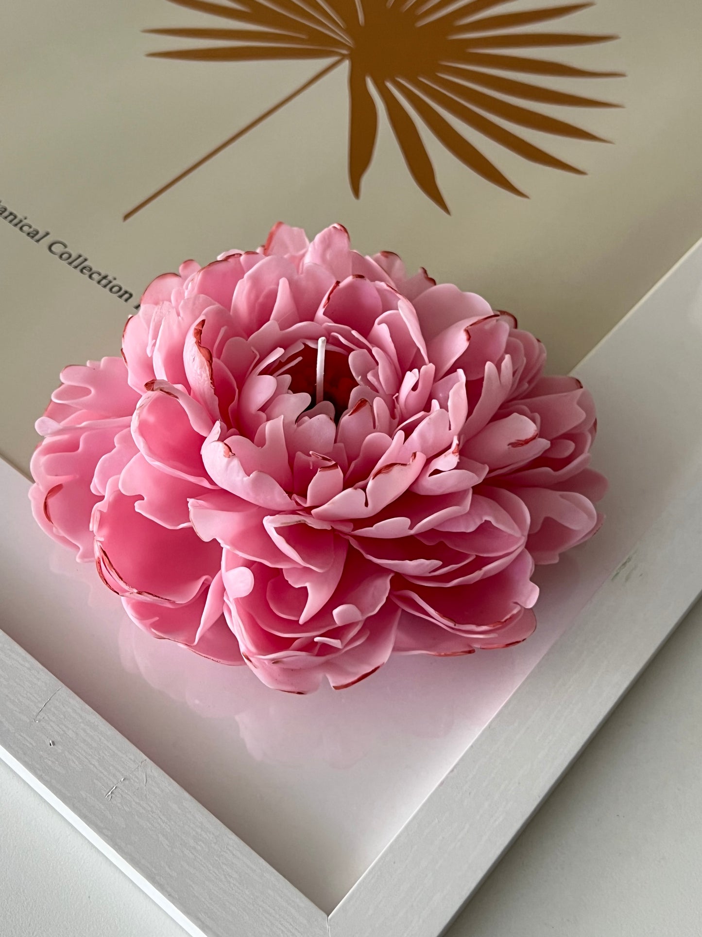 Realistic Peony Candle