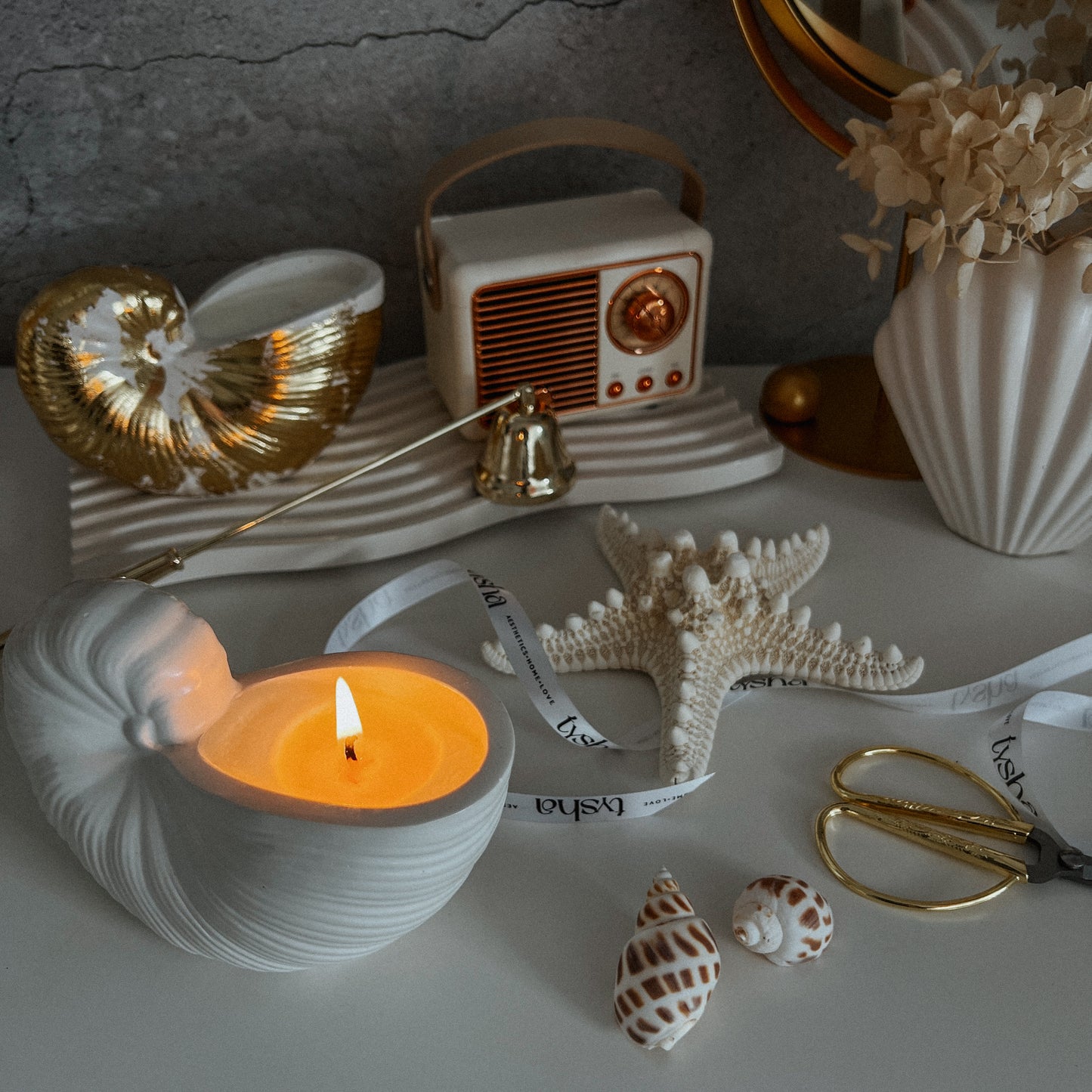 Nautilus Scented Candle MUSHLY Gold patal
