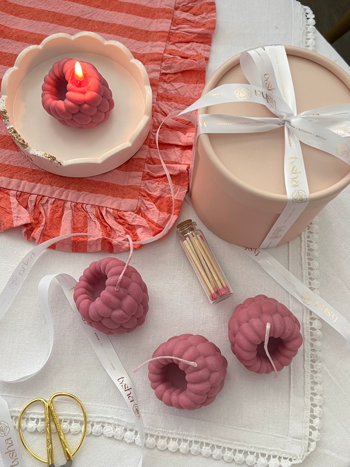 Raspberry Candle Set 4pcs
