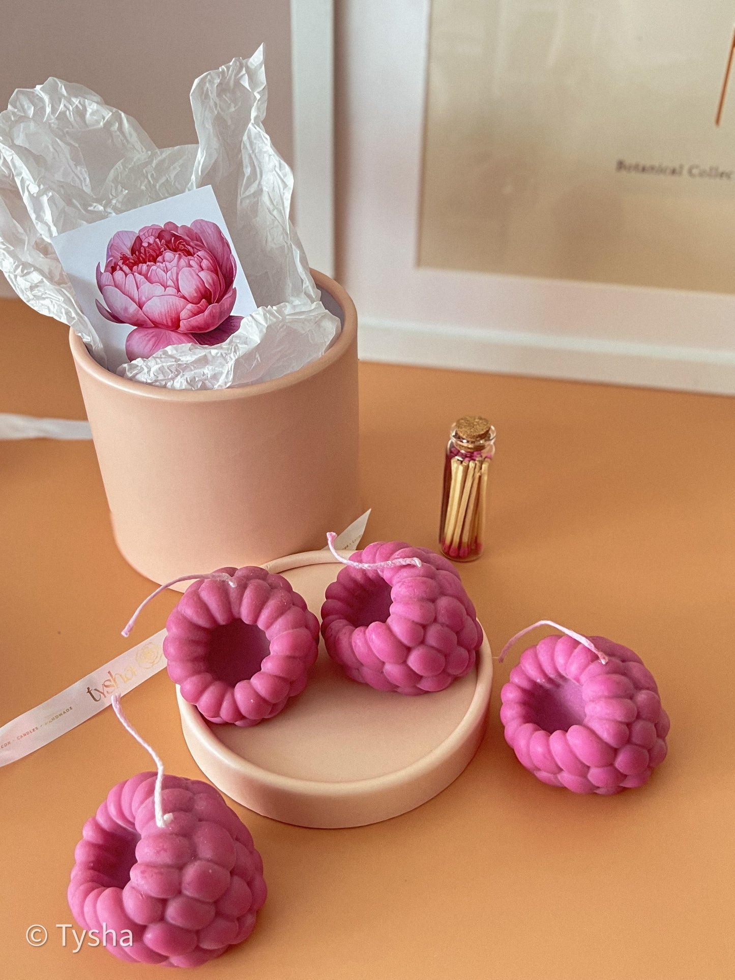 Raspberry Candle Set 4pcs