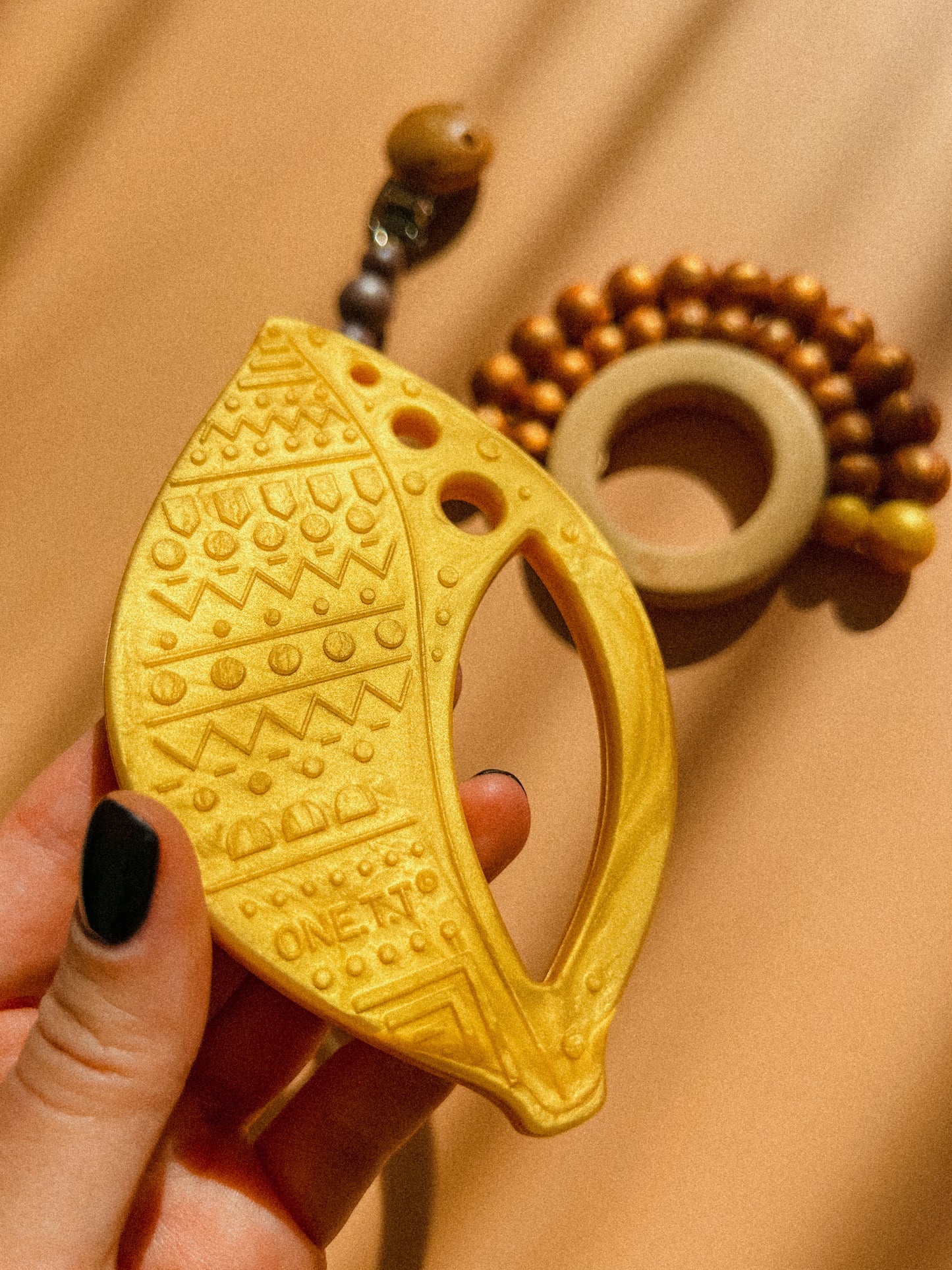 Gold Mehendy Leaf Teether