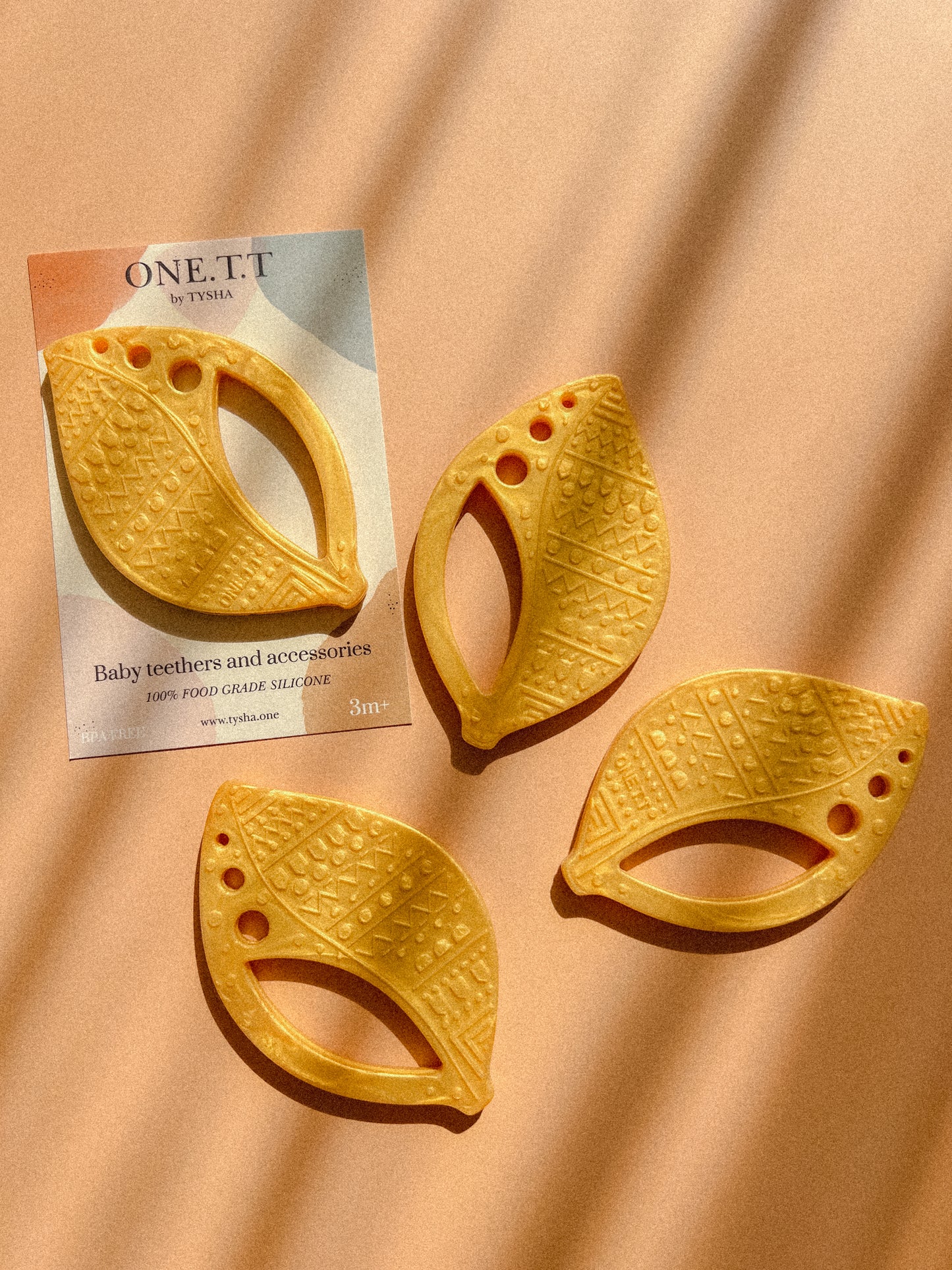 Gold Mehendy Leaf Teether