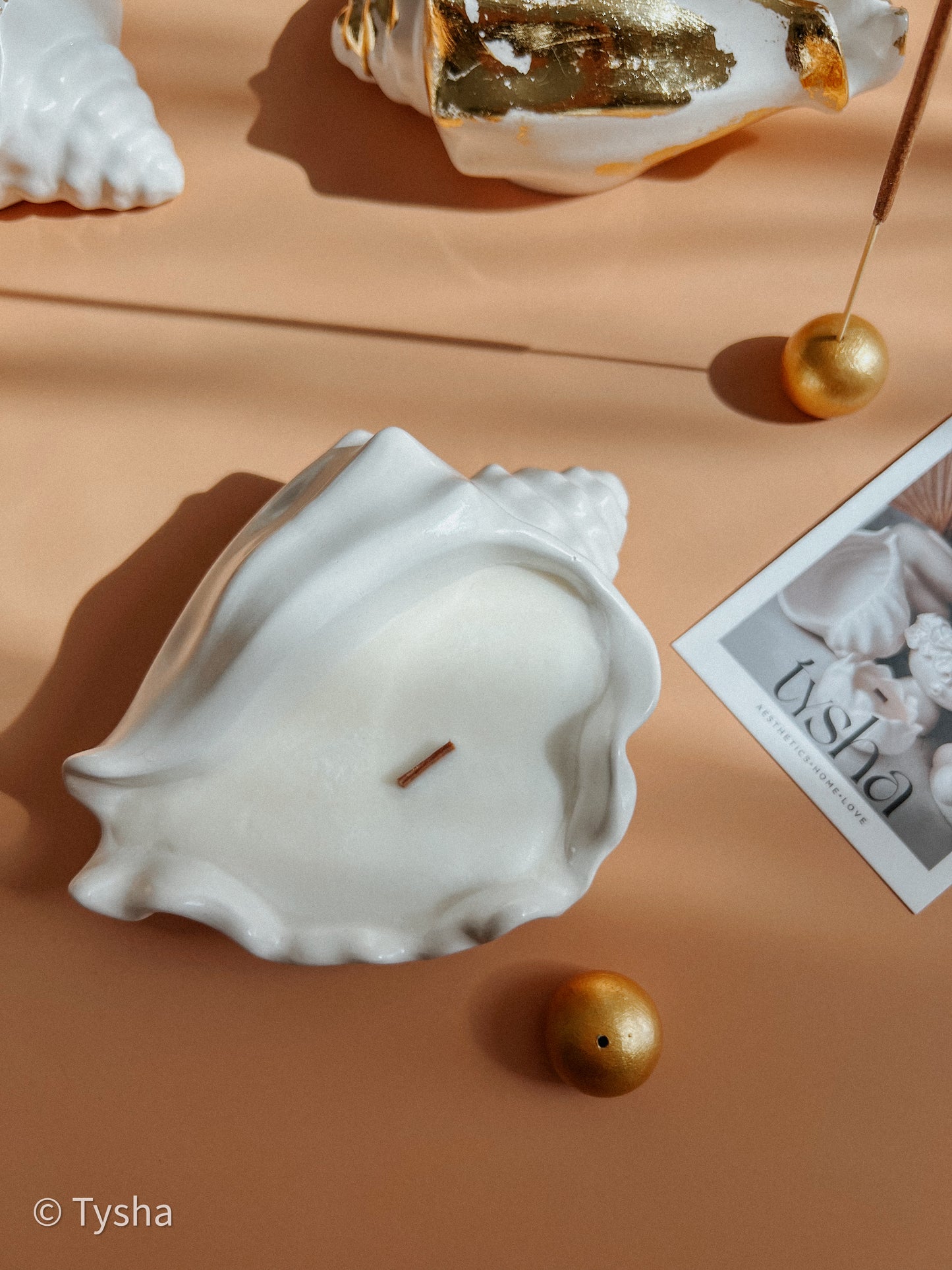 Scented Candle MUSHLY + incense stick holder