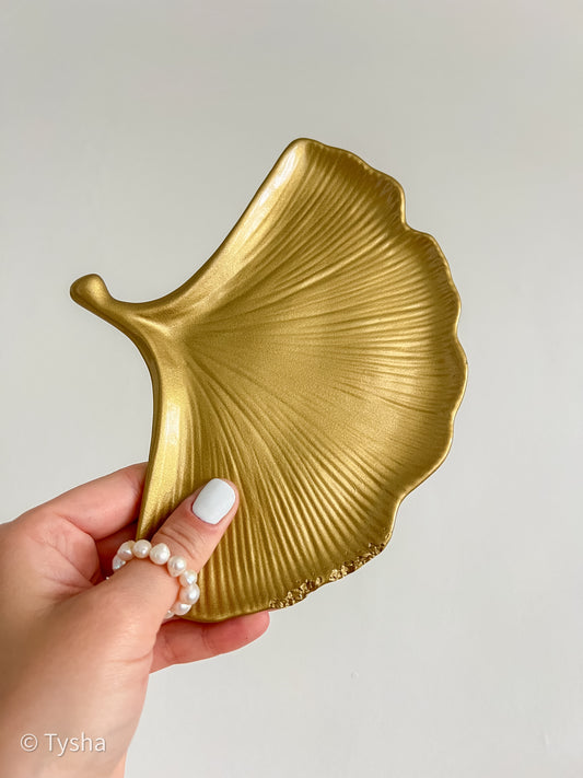 Gold Ginkgo Leaf Dish