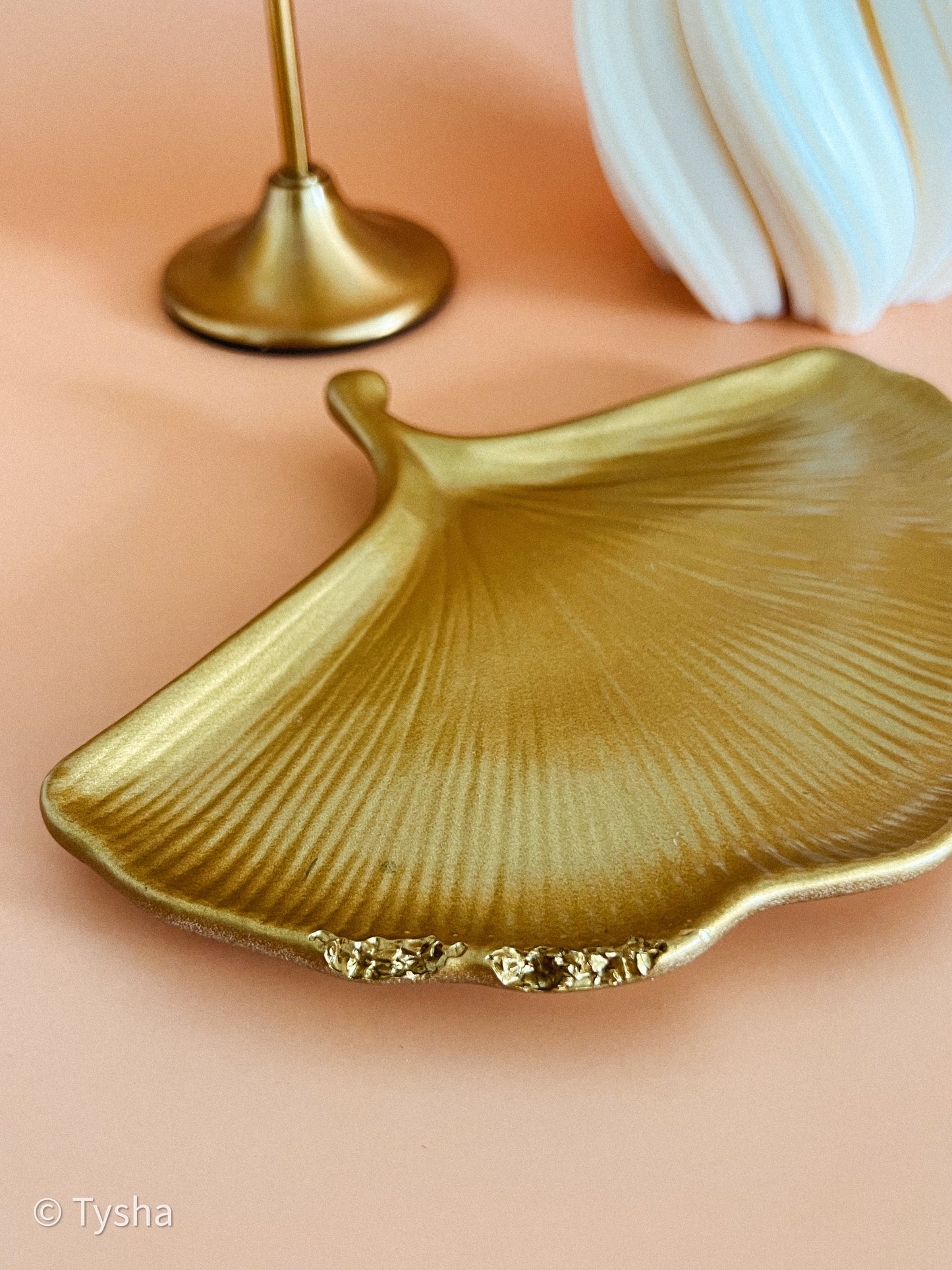 Gold Ginkgo Leaf Dish